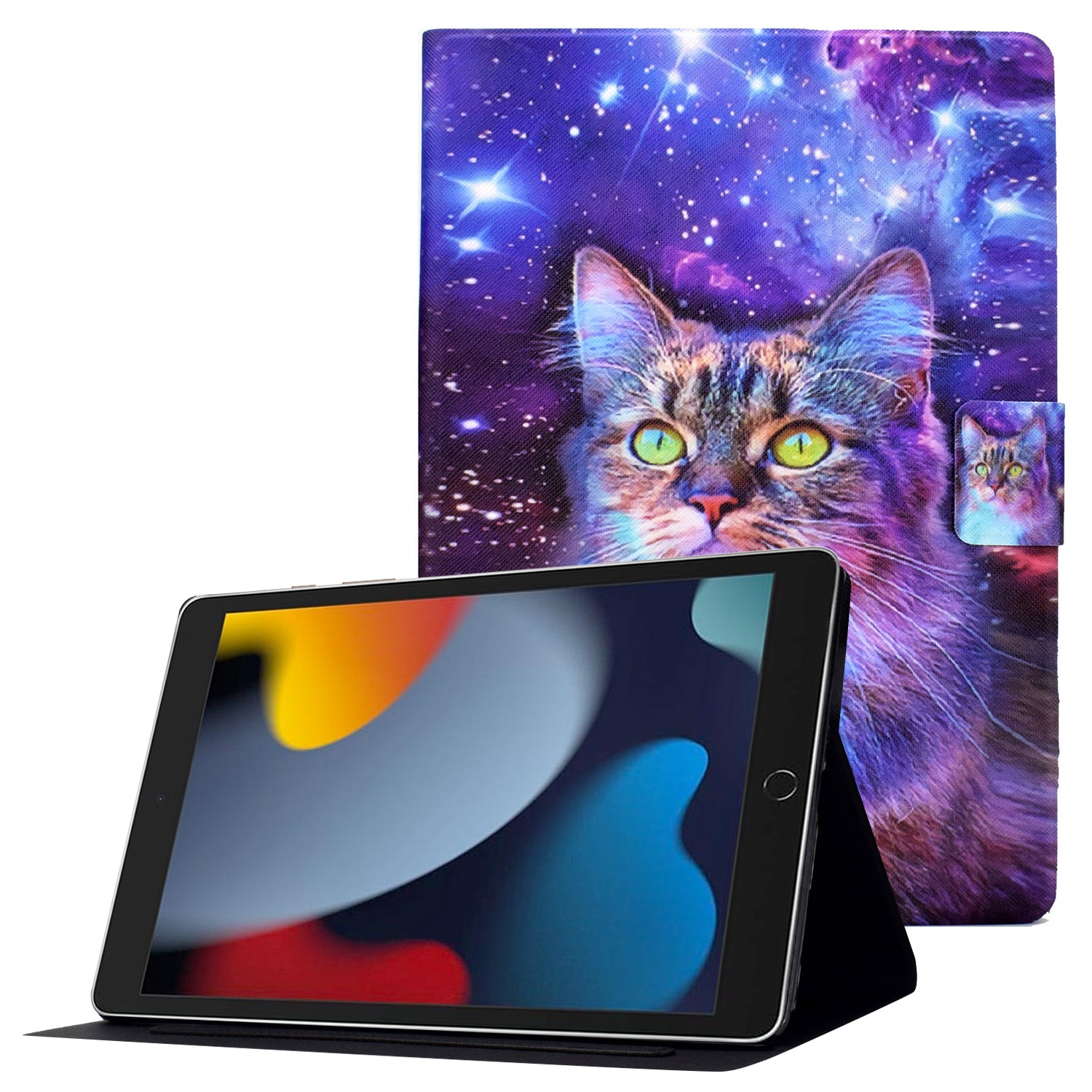 For iPad 10.2 (2021)/(2019)/(2020)/iPad Pro 10.5 (2017)/iPad Air 10.5 (2019) Pattern Printing PU Leather Tablet Case Cover Card Holder Stand Shell