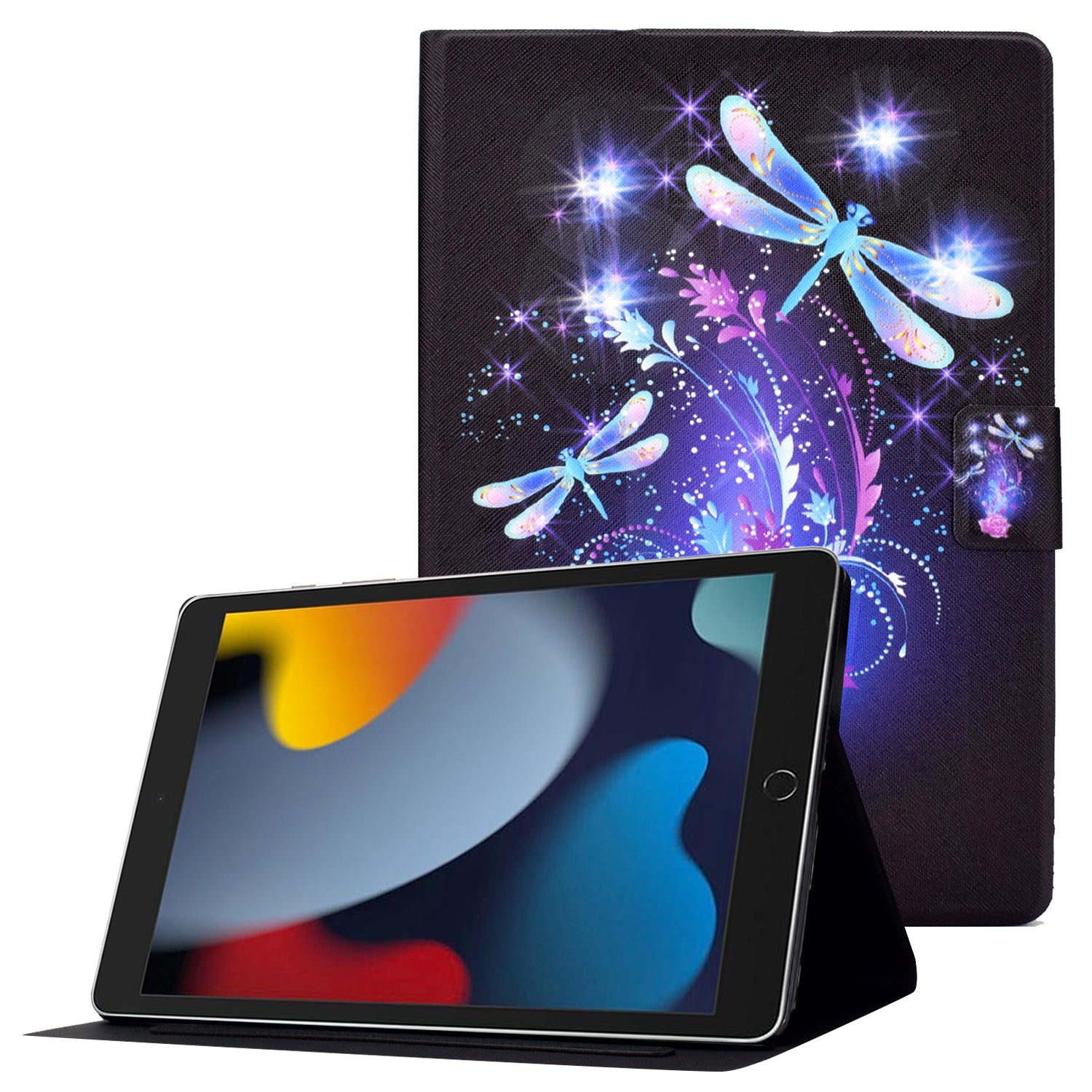 For iPad 10.2 (2021)/(2019)/(2020)/iPad Pro 10.5 (2017)/iPad Air 10.5 (2019) Pattern Printing PU Leather Tablet Case Cover Card Holder Stand Shell