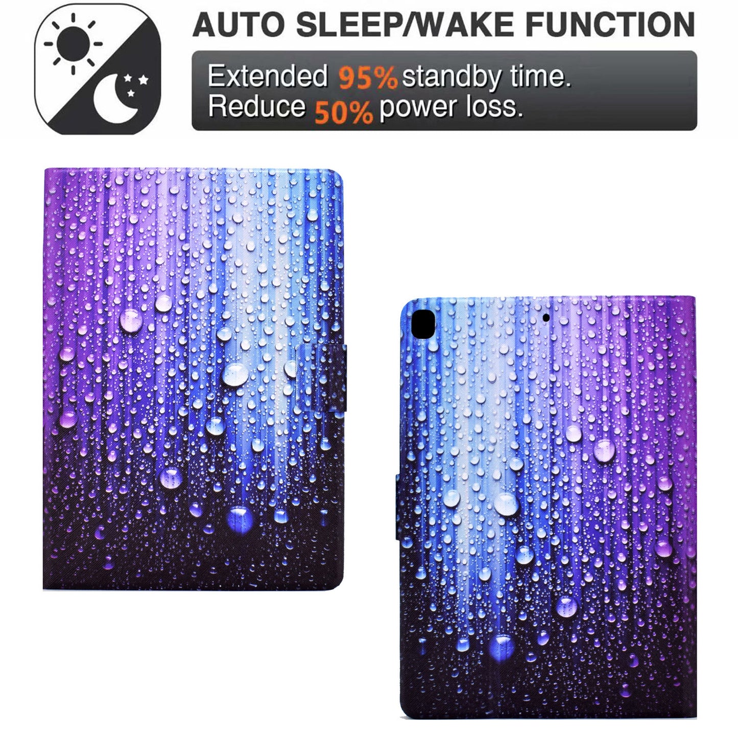 For iPad 10.2 (2021)/(2019)/(2020)/iPad Pro 10.5 (2017)/iPad Air 10.5 (2019) Pattern Printing PU Leather Tablet Case Cover Card Holder Stand Shell