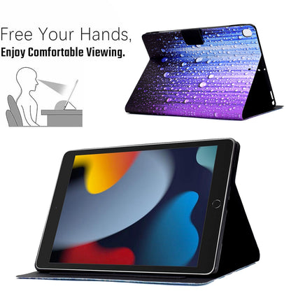For iPad 10.2 (2021)/(2019)/(2020)/iPad Pro 10.5 (2017)/iPad Air 10.5 (2019) Pattern Printing PU Leather Tablet Case Cover Card Holder Stand Shell