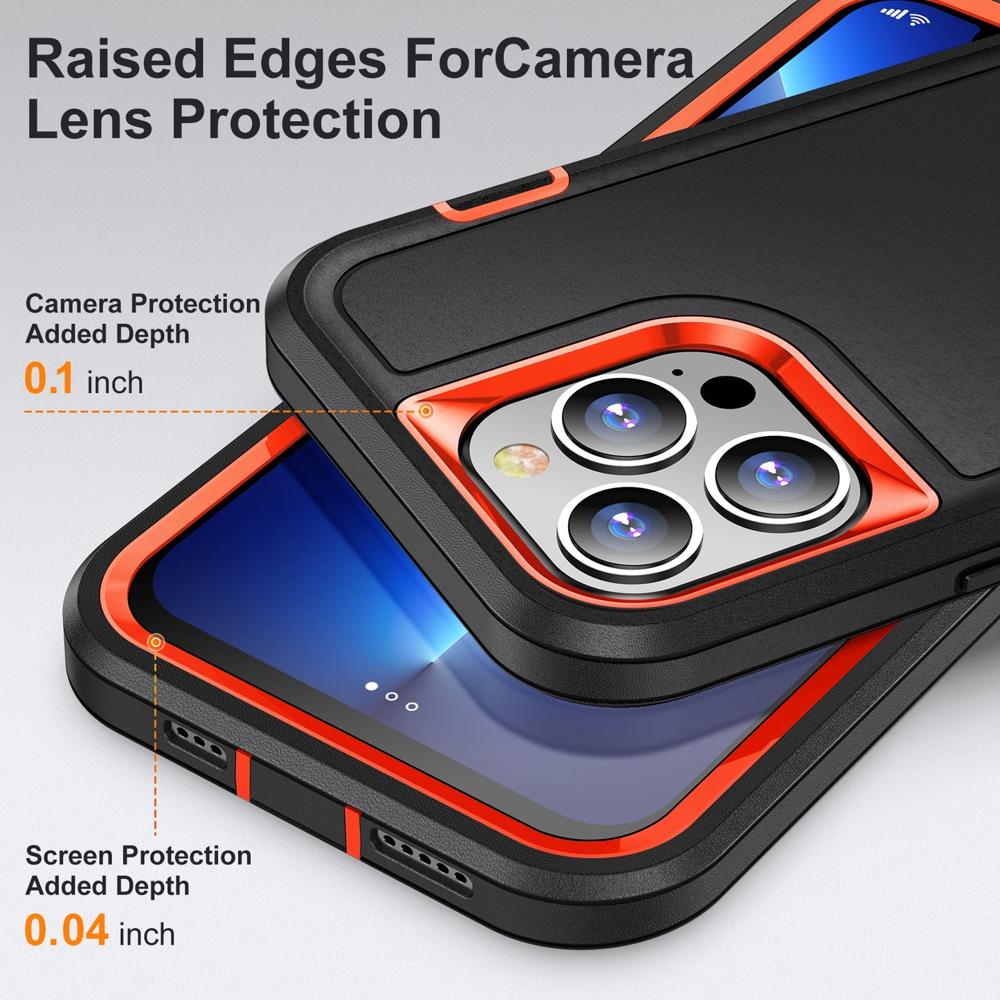 Defender Series Military Drop-resistant Phone Case for iPhone 13 Pro 6.1 inch, PC + TPU Cover with Kickstand