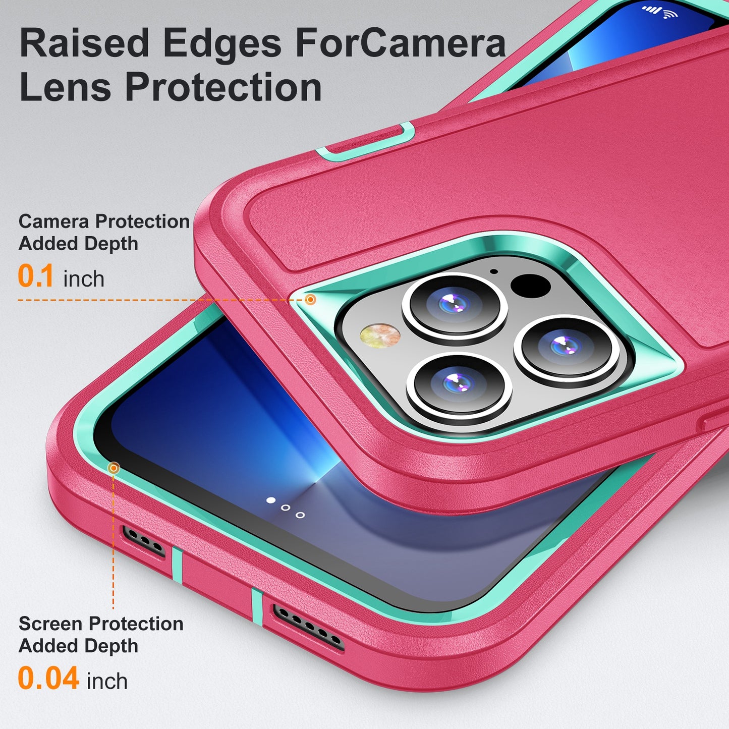 Defender Series Military Drop-resistant Phone Case for iPhone 13 Pro 6.1 inch, PC + TPU Cover with Kickstand
