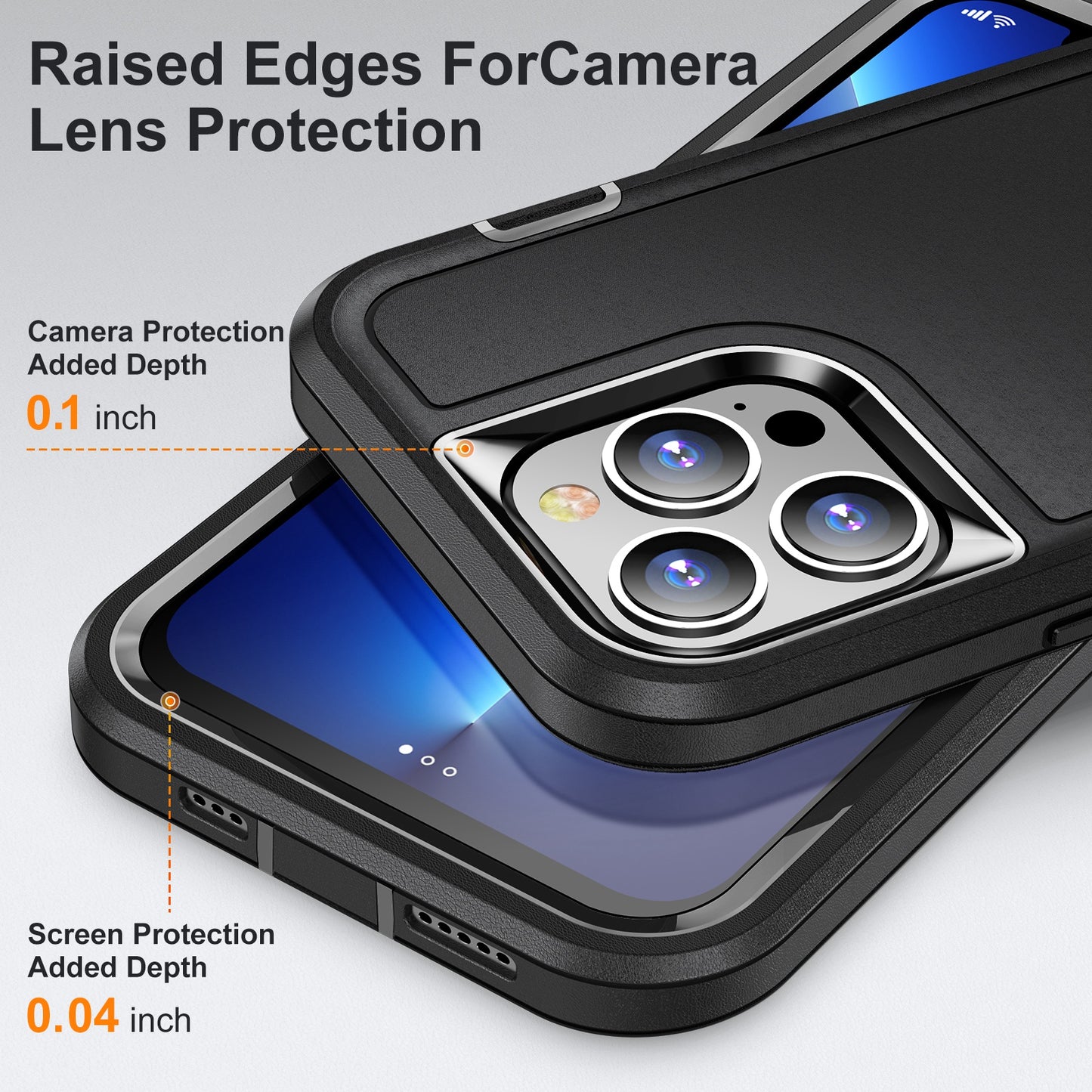 Defender Series Military Drop-resistant Phone Case for iPhone 13 Pro 6.1 inch, PC + TPU Cover with Kickstand