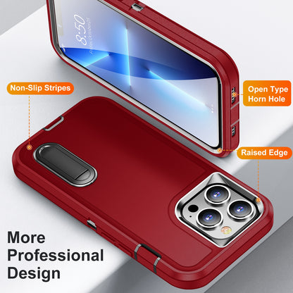 Defender Series Military Drop-resistant Phone Case for iPhone 13 Pro 6.1 inch, PC + TPU Cover with Kickstand