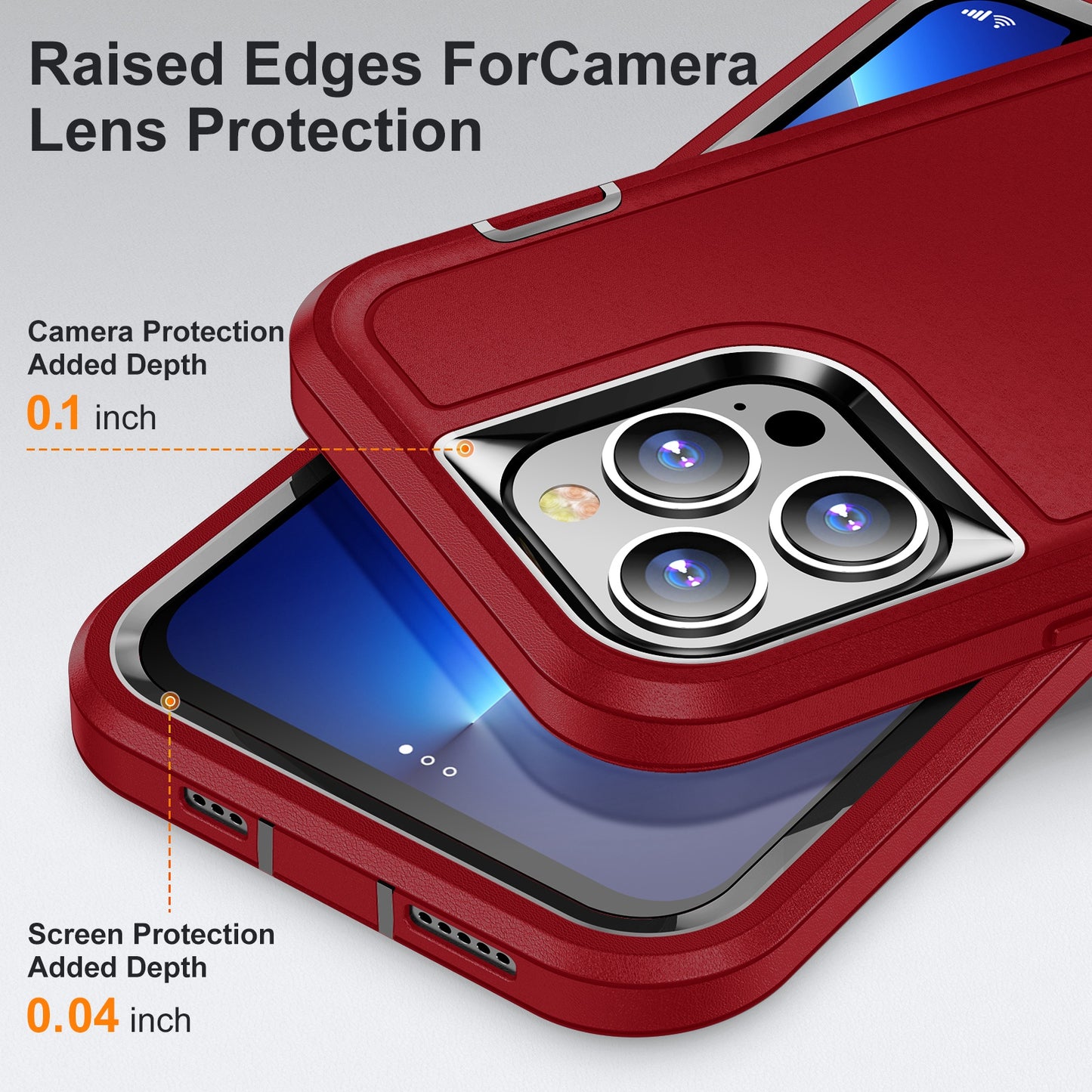Defender Series Military Drop-resistant Phone Case for iPhone 13 Pro 6.1 inch, PC + TPU Cover with Kickstand