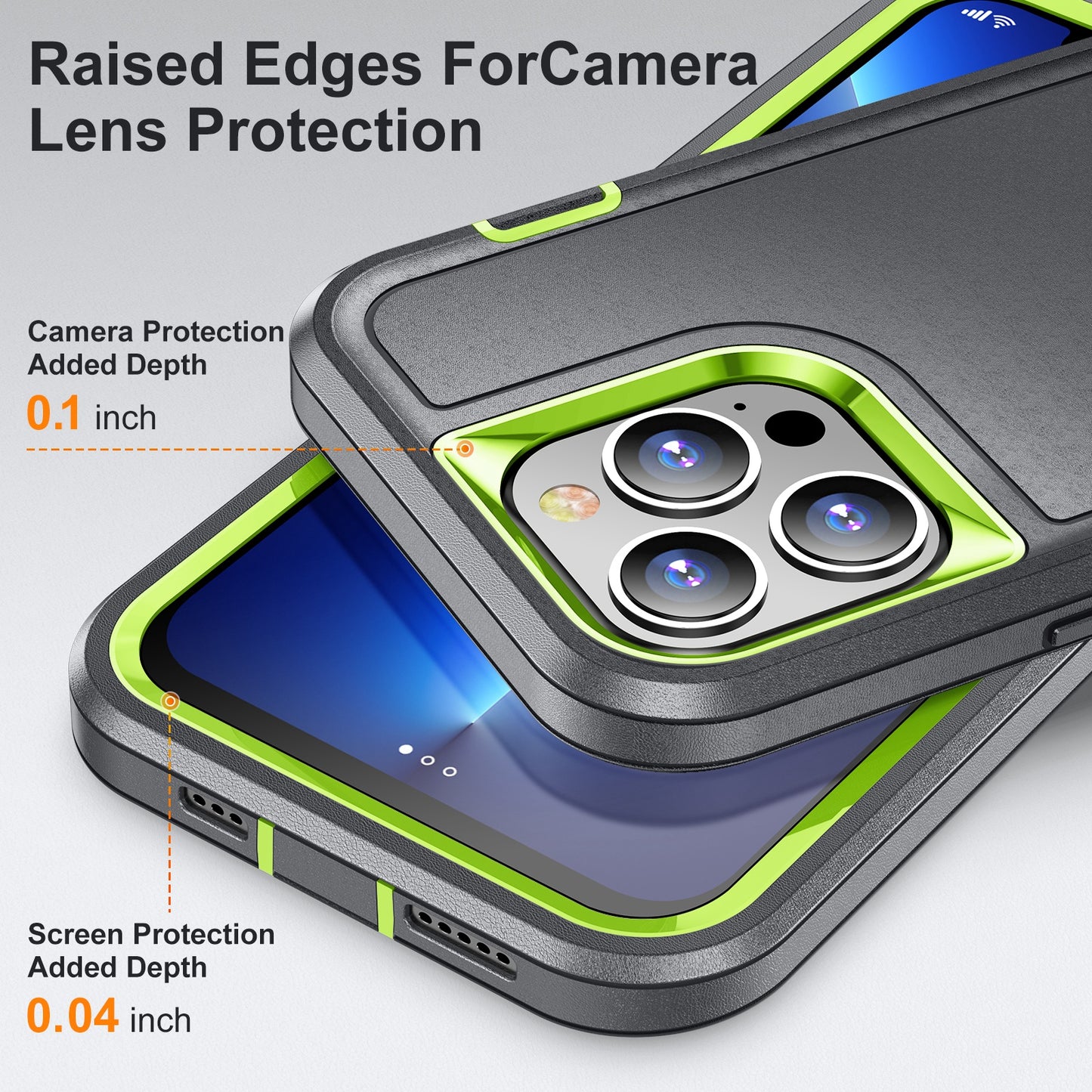 Defender Series Military Drop-resistant Phone Case for iPhone 13 Pro 6.1 inch, PC + TPU Cover with Kickstand