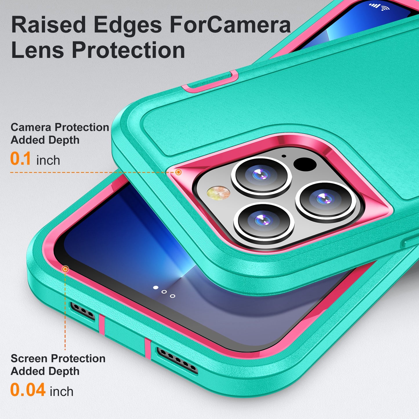 Defender Series Military Drop-resistant Phone Case for iPhone 13 Pro 6.1 inch, PC + TPU Cover with Kickstand