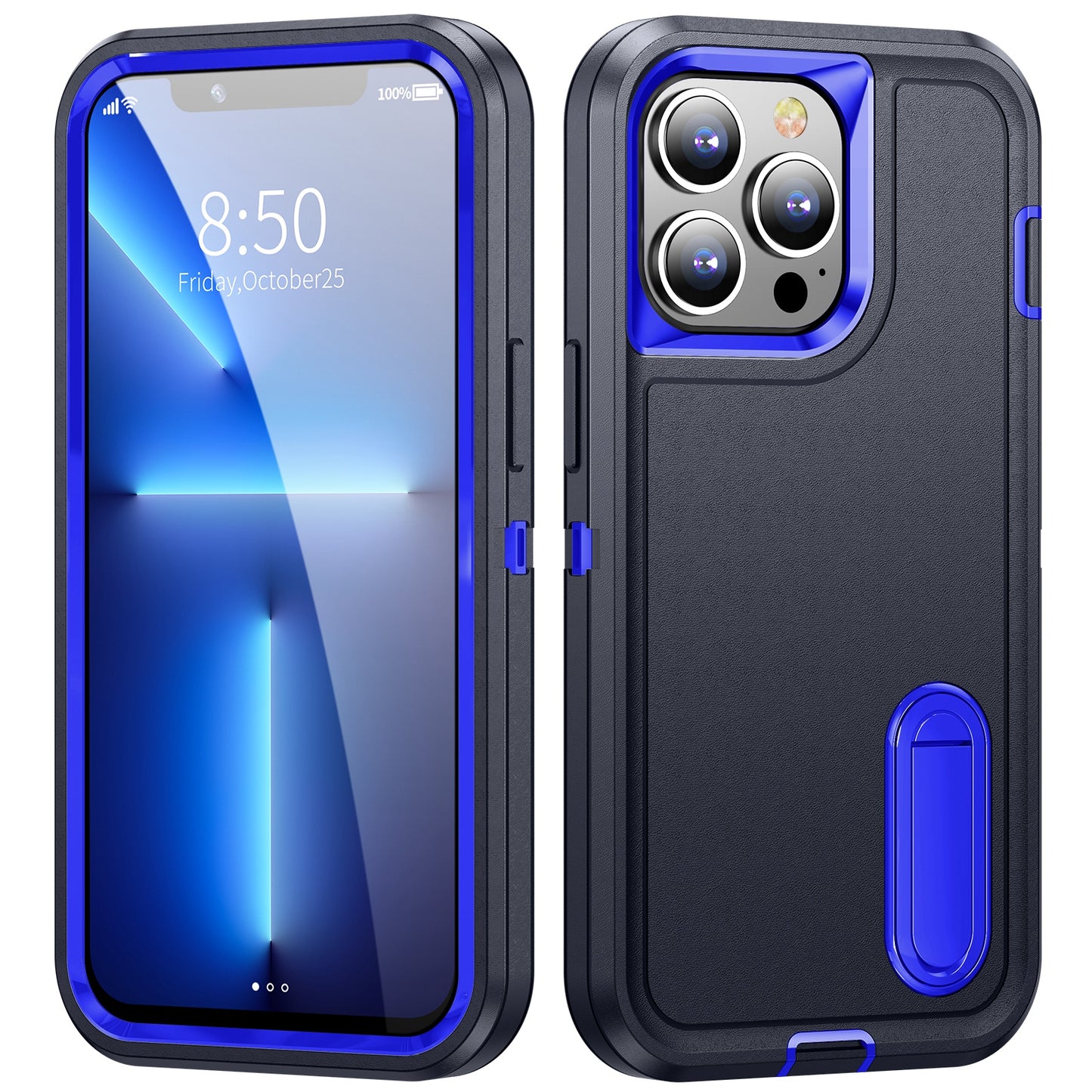 Defender Series Military Drop-resistant Phone Case for iPhone 13 Pro 6.1 inch, PC + TPU Cover with Kickstand