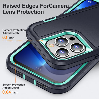 Defender Series Military Drop-resistant Phone Case for iPhone 13 Pro 6.1 inch, PC + TPU Cover with Kickstand
