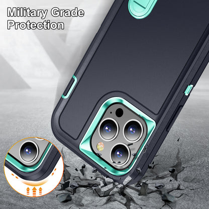 Defender Series Military Drop-resistant Phone Case for iPhone 13 Pro 6.1 inch, PC + TPU Cover with Kickstand
