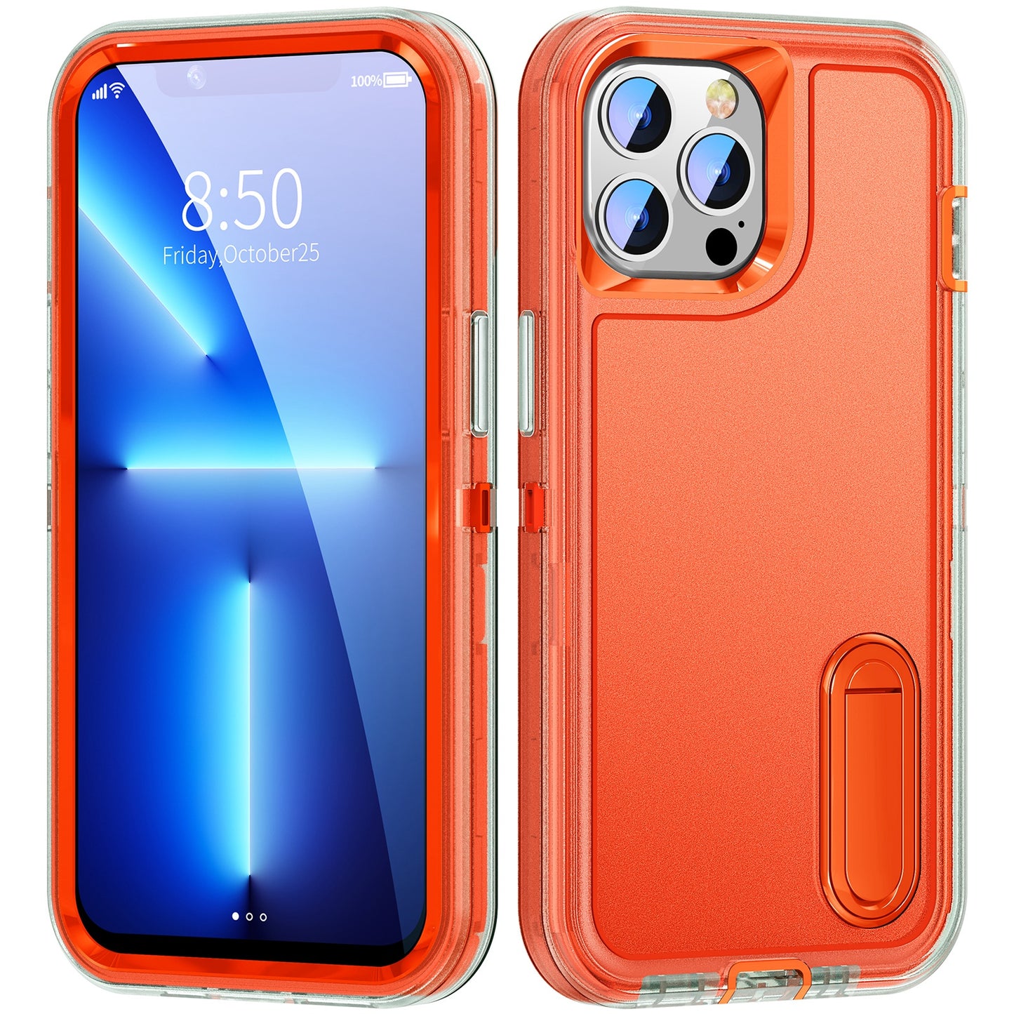Defender Series Military Drop-resistant Phone Case for iPhone 13 Pro 6.1 inch, PC + TPU Cover with Kickstand