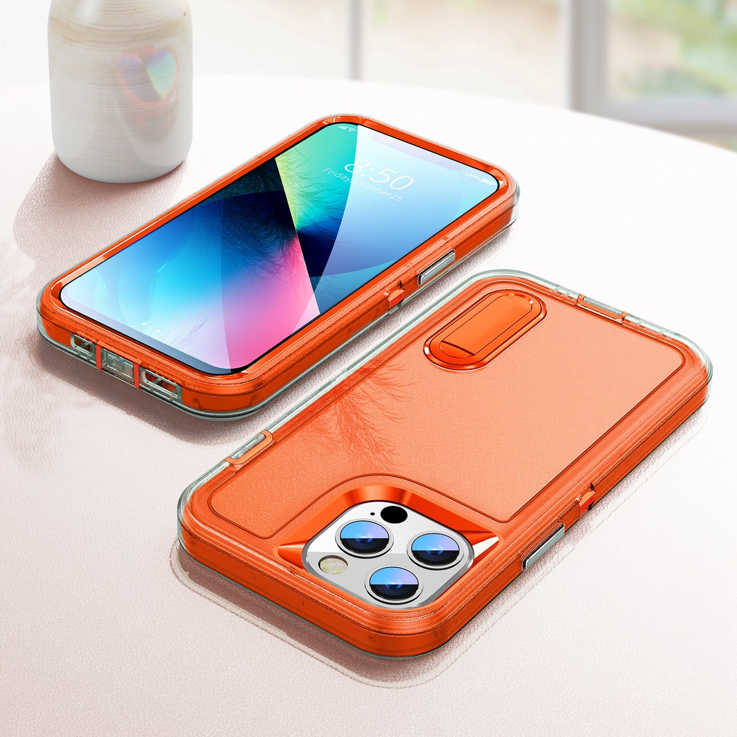 Defender Series Military Drop-resistant Phone Case for iPhone 13 Pro 6.1 inch, PC + TPU Cover with Kickstand