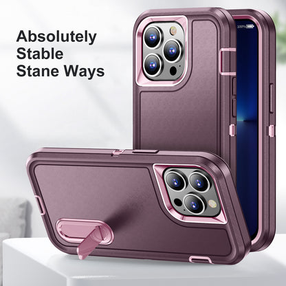 Defender Series Military Drop-resistant Phone Case for iPhone 13 Pro 6.1 inch, PC + TPU Cover with Kickstand