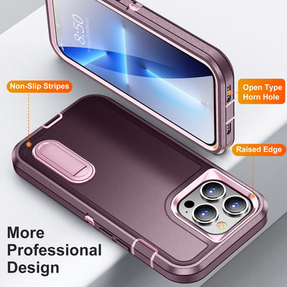 Defender Series Military Drop-resistant Phone Case for iPhone 13 Pro 6.1 inch, PC + TPU Cover with Kickstand