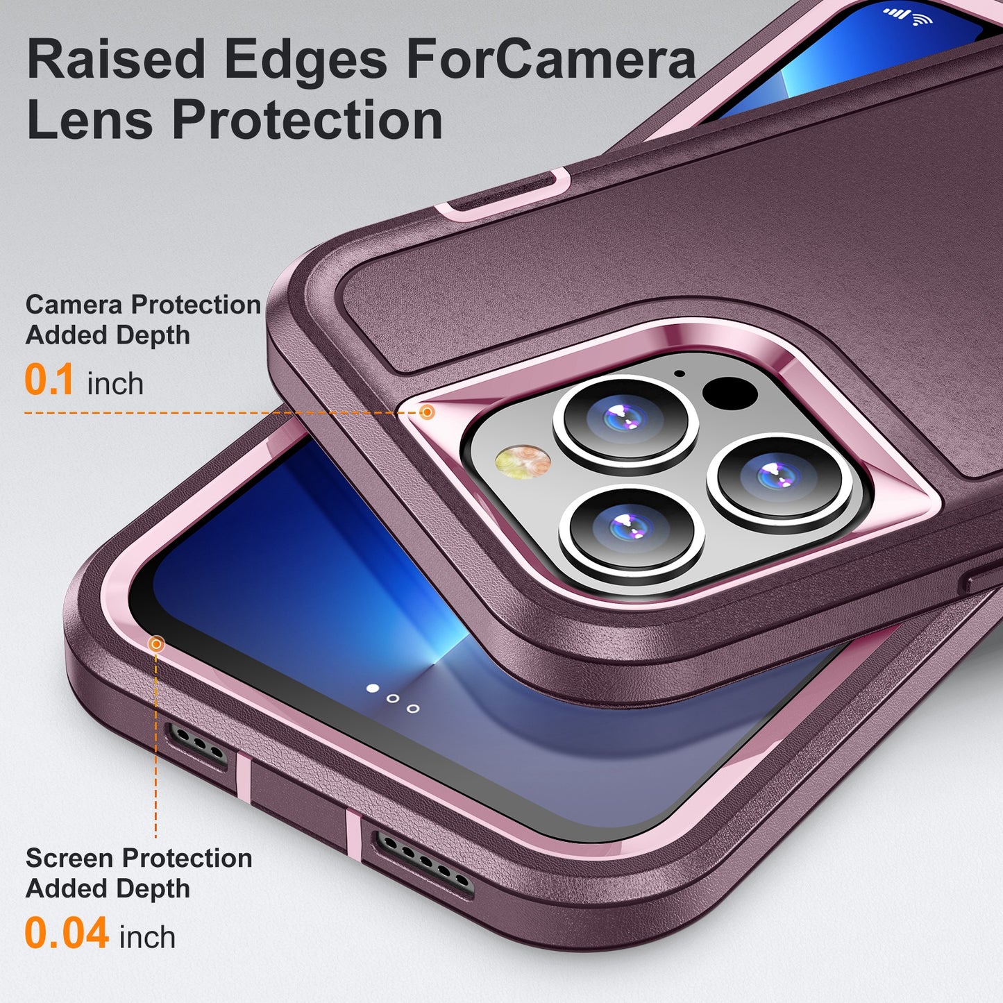 Defender Series Military Drop-resistant Phone Case for iPhone 13 Pro 6.1 inch, PC + TPU Cover with Kickstand