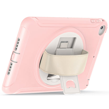 For iPad mini (2019) 7.9 inch/iPad mini 4 Rotary Kickstand PC + Silicone Hybrid Cover Anti-drop Tablet Case with Hand Strap