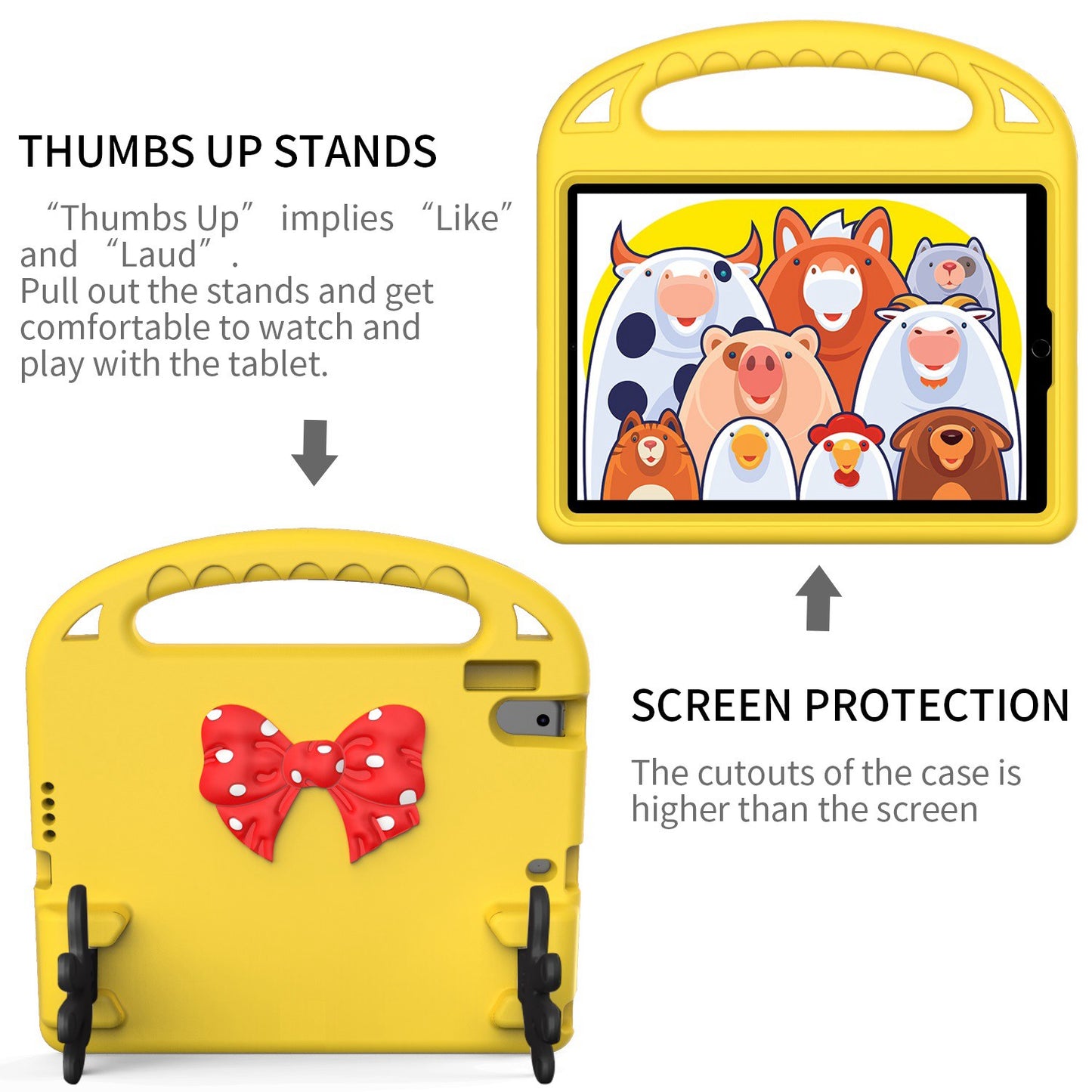 For iPad 9.7-inch (2017)/(2018)/iPad Pro 9.7-inch (2016)/iPad Air (2013)/Air 2 EVA Tablet Protective Case Palm Shape Kickstand Hand-held Grip Cover