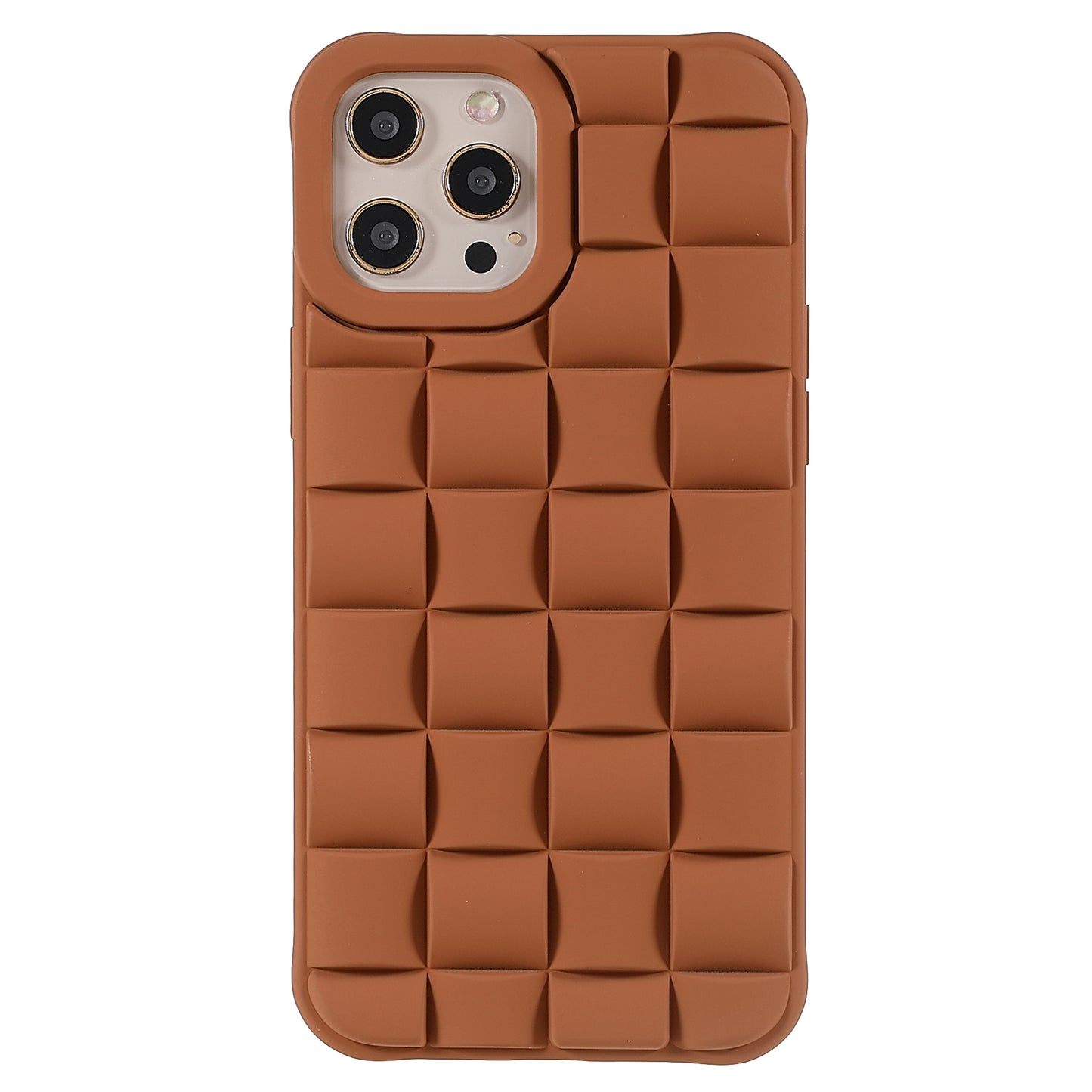 For iPhone 13 Pro 6.1 inch Mobile Phone Case Silicone Rubberized Shockproof 3D Grid Textured Phone Cover