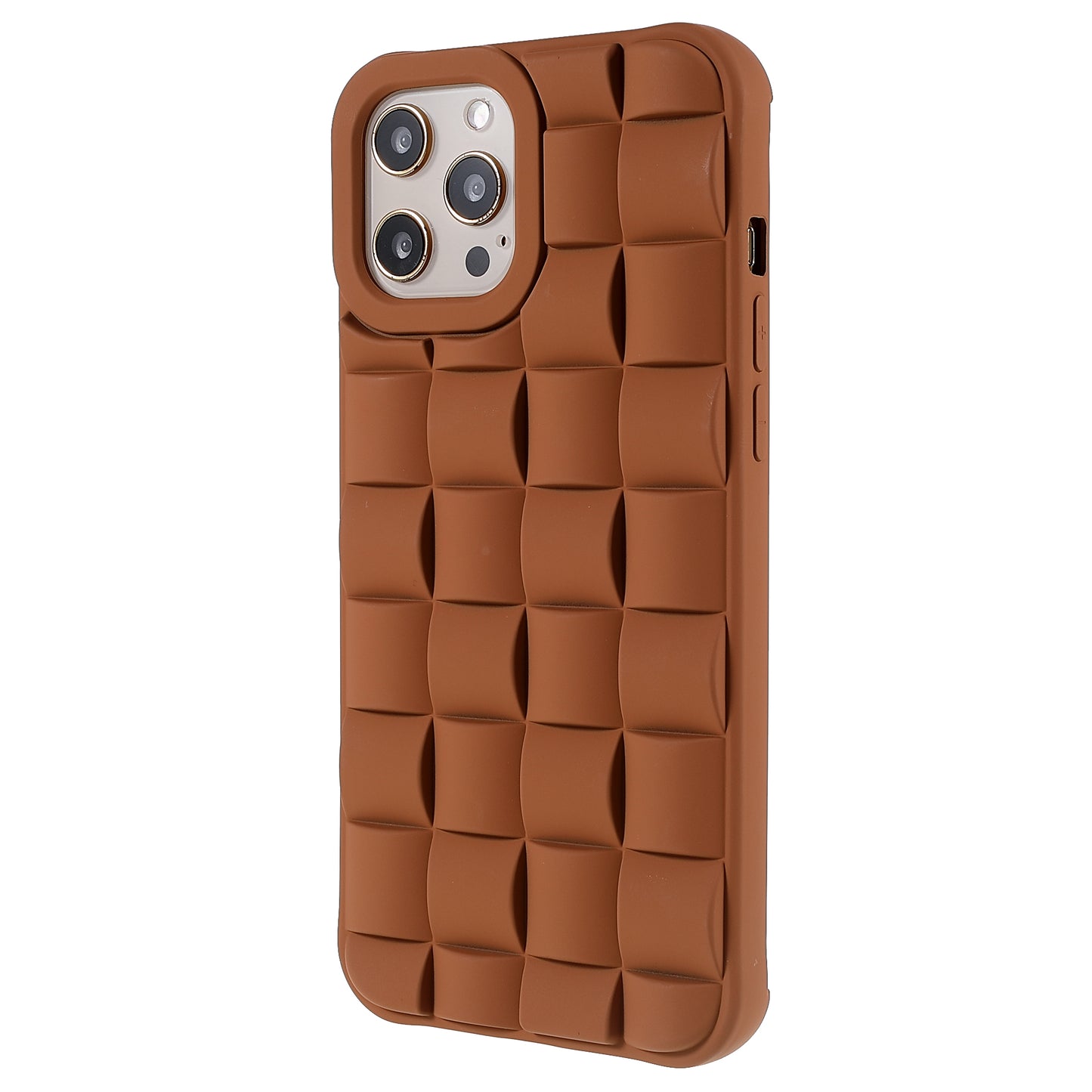 For iPhone 13 Pro 6.1 inch Mobile Phone Case Silicone Rubberized Shockproof 3D Grid Textured Phone Cover