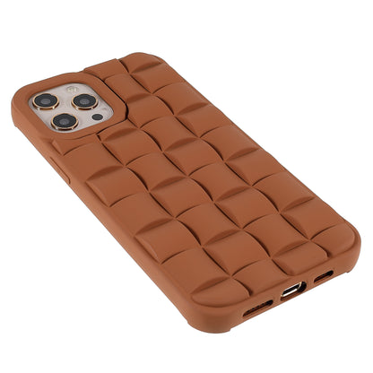 For iPhone 13 Pro 6.1 inch Mobile Phone Case Silicone Rubberized Shockproof 3D Grid Textured Phone Cover