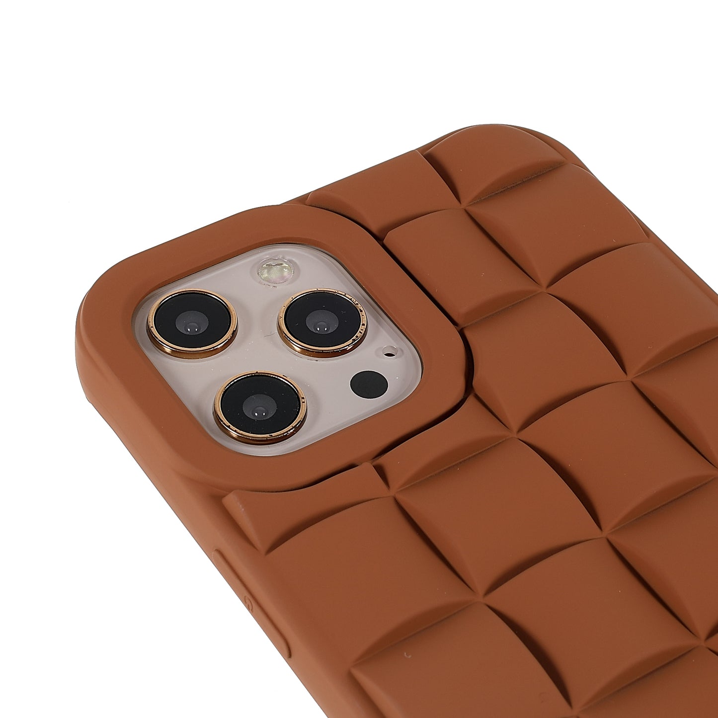 For iPhone 13 Pro 6.1 inch Mobile Phone Case Silicone Rubberized Shockproof 3D Grid Textured Phone Cover
