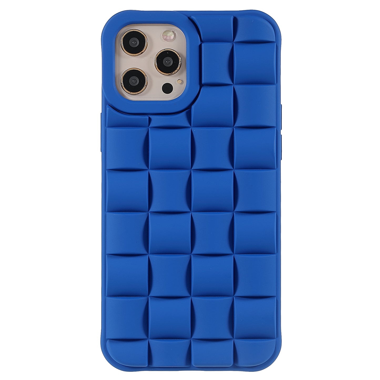 For iPhone 13 Pro 6.1 inch Mobile Phone Case Silicone Rubberized Shockproof 3D Grid Textured Phone Cover