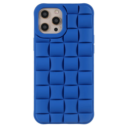 For iPhone 13 Pro 6.1 inch Mobile Phone Case Silicone Rubberized Shockproof 3D Grid Textured Phone Cover