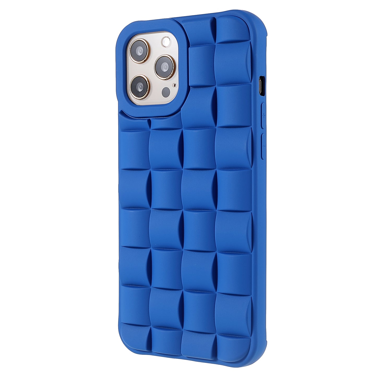 For iPhone 13 Pro 6.1 inch Mobile Phone Case Silicone Rubberized Shockproof 3D Grid Textured Phone Cover