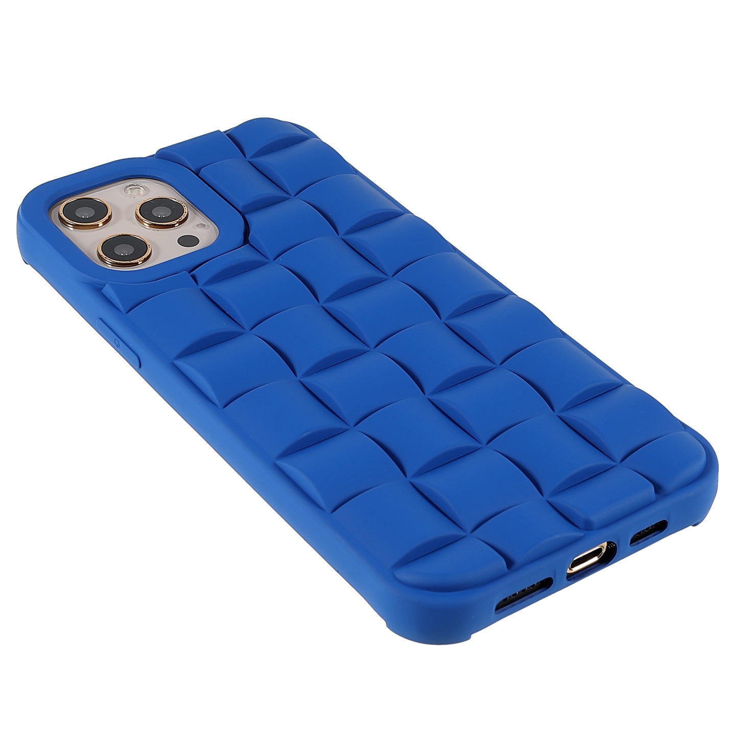 For iPhone 13 Pro 6.1 inch Mobile Phone Case Silicone Rubberized Shockproof 3D Grid Textured Phone Cover