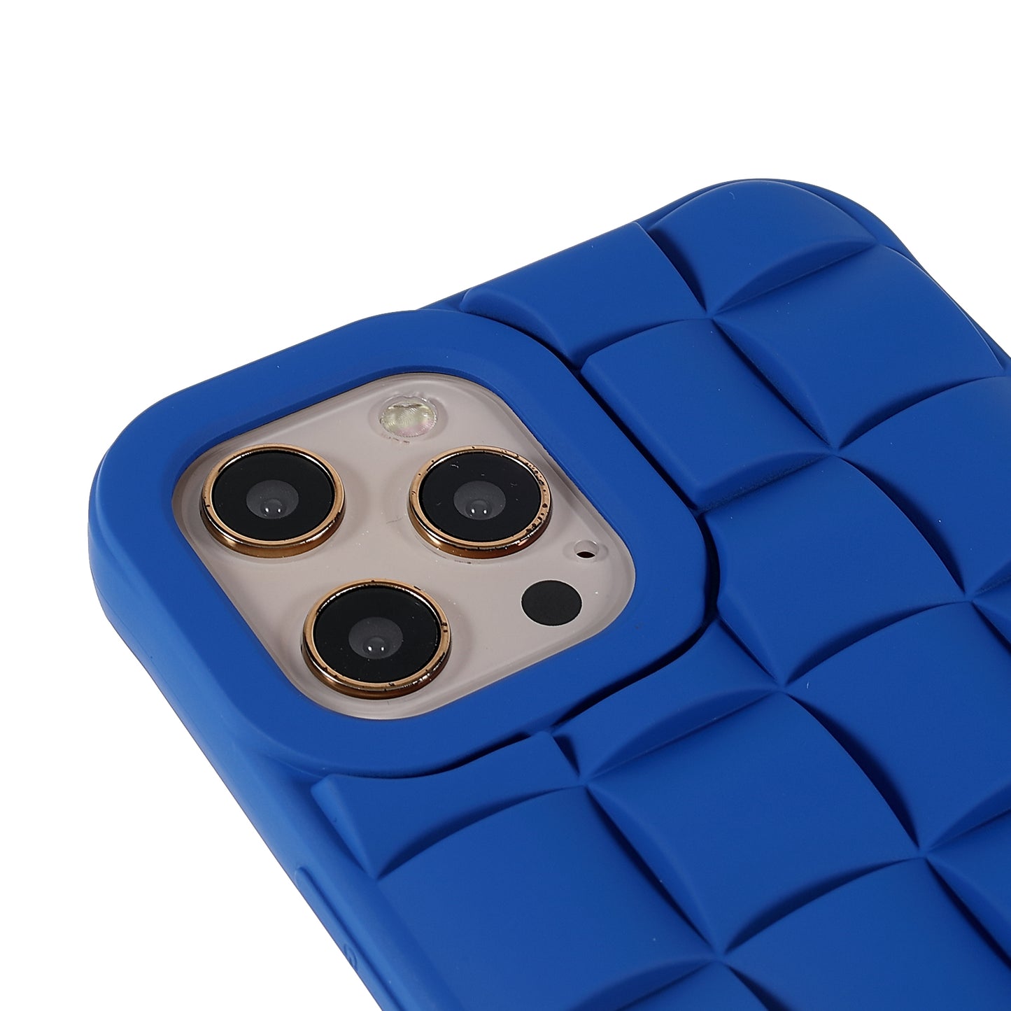 For iPhone 13 Pro 6.1 inch Mobile Phone Case Silicone Rubberized Shockproof 3D Grid Textured Phone Cover