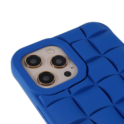 For iPhone 13 Pro 6.1 inch Mobile Phone Case Silicone Rubberized Shockproof 3D Grid Textured Phone Cover