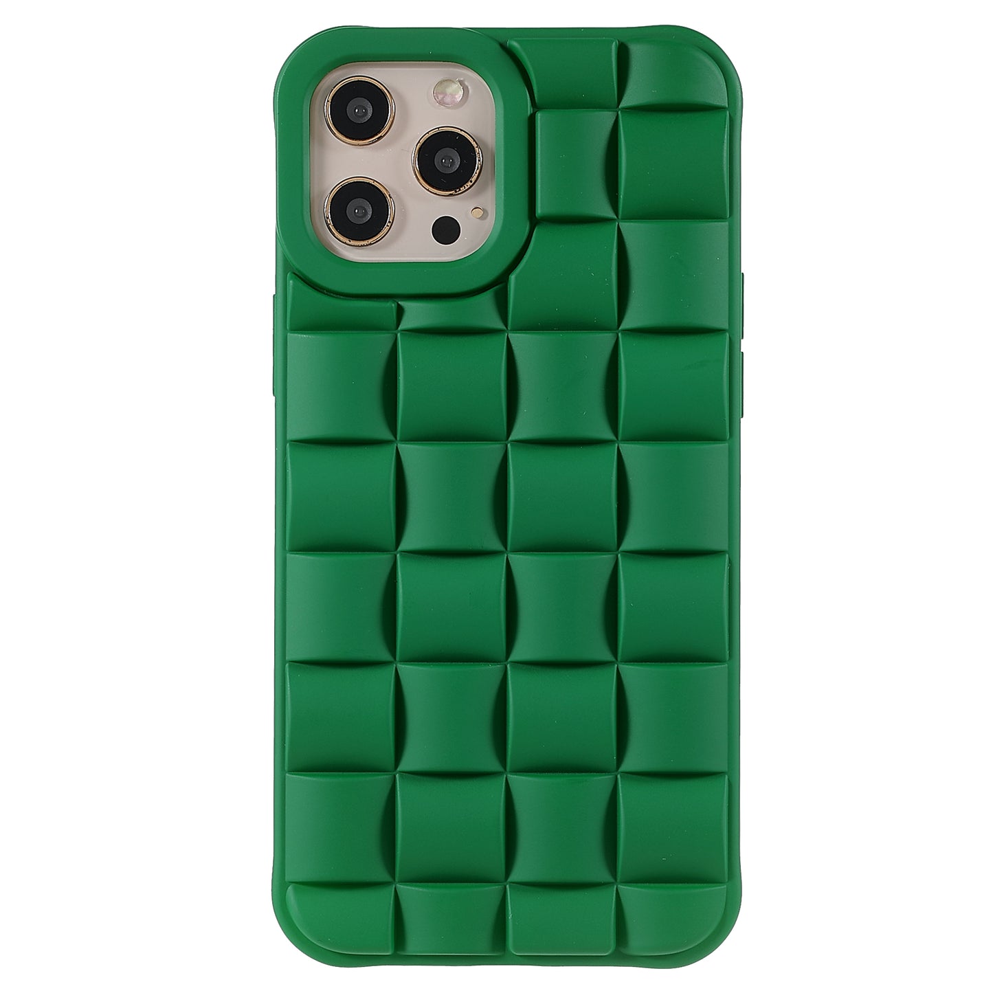 For iPhone 13 Pro 6.1 inch Mobile Phone Case Silicone Rubberized Shockproof 3D Grid Textured Phone Cover