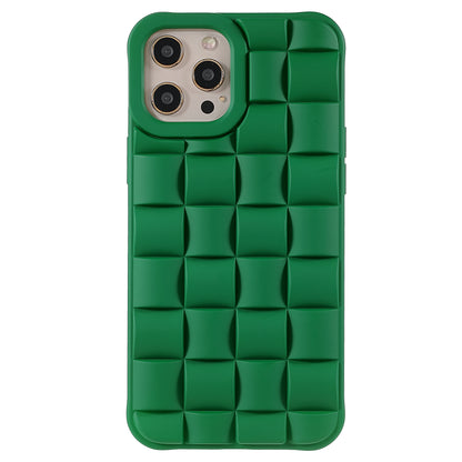 For iPhone 13 Pro 6.1 inch Mobile Phone Case Silicone Rubberized Shockproof 3D Grid Textured Phone Cover