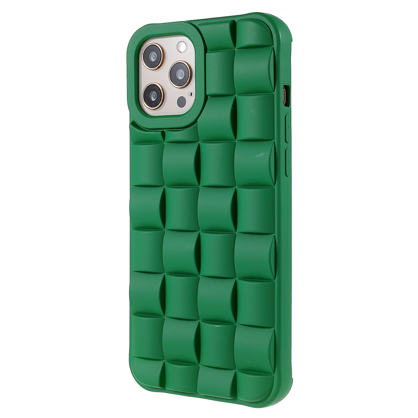 For iPhone 13 Pro 6.1 inch Mobile Phone Case Silicone Rubberized Shockproof 3D Grid Textured Phone Cover