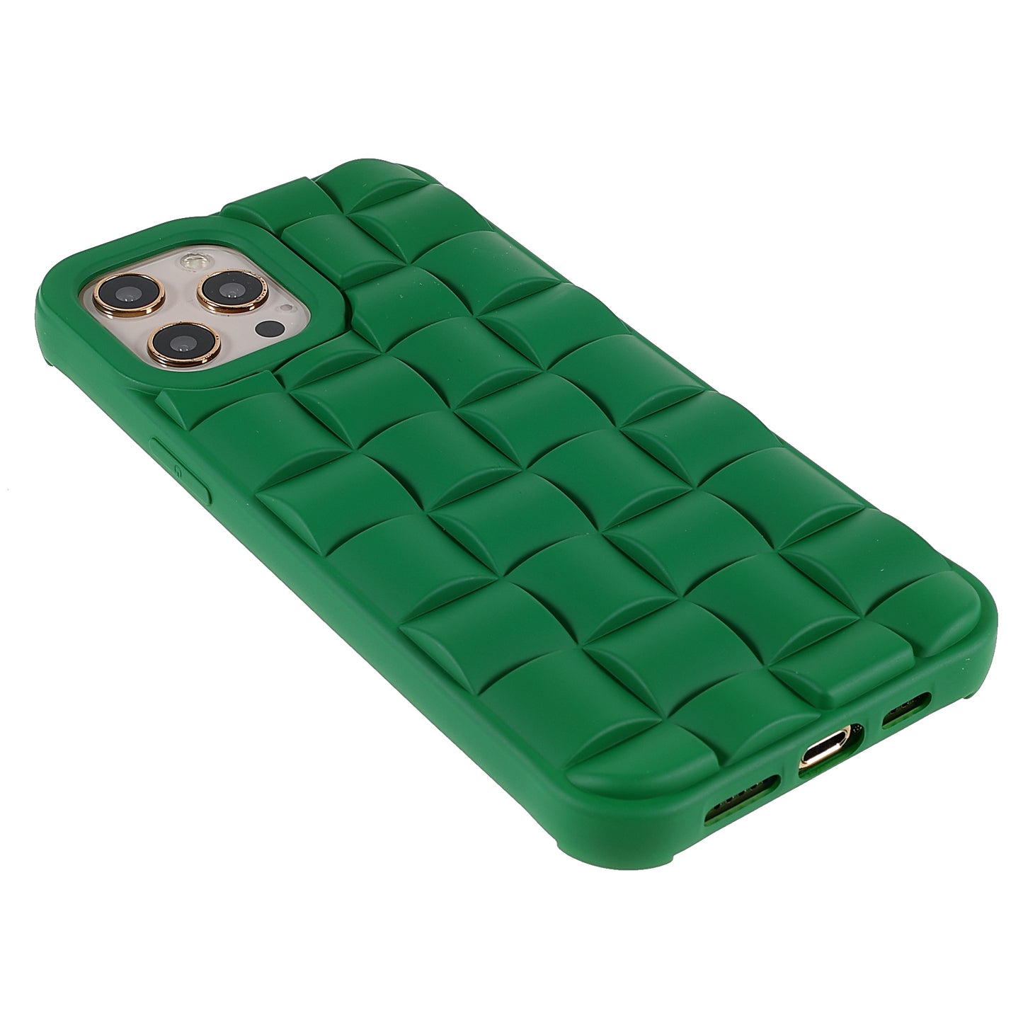 For iPhone 13 Pro 6.1 inch Mobile Phone Case Silicone Rubberized Shockproof 3D Grid Textured Phone Cover