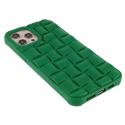 For iPhone 13 Pro 6.1 inch Mobile Phone Case Silicone Rubberized Shockproof 3D Grid Textured Phone Cover