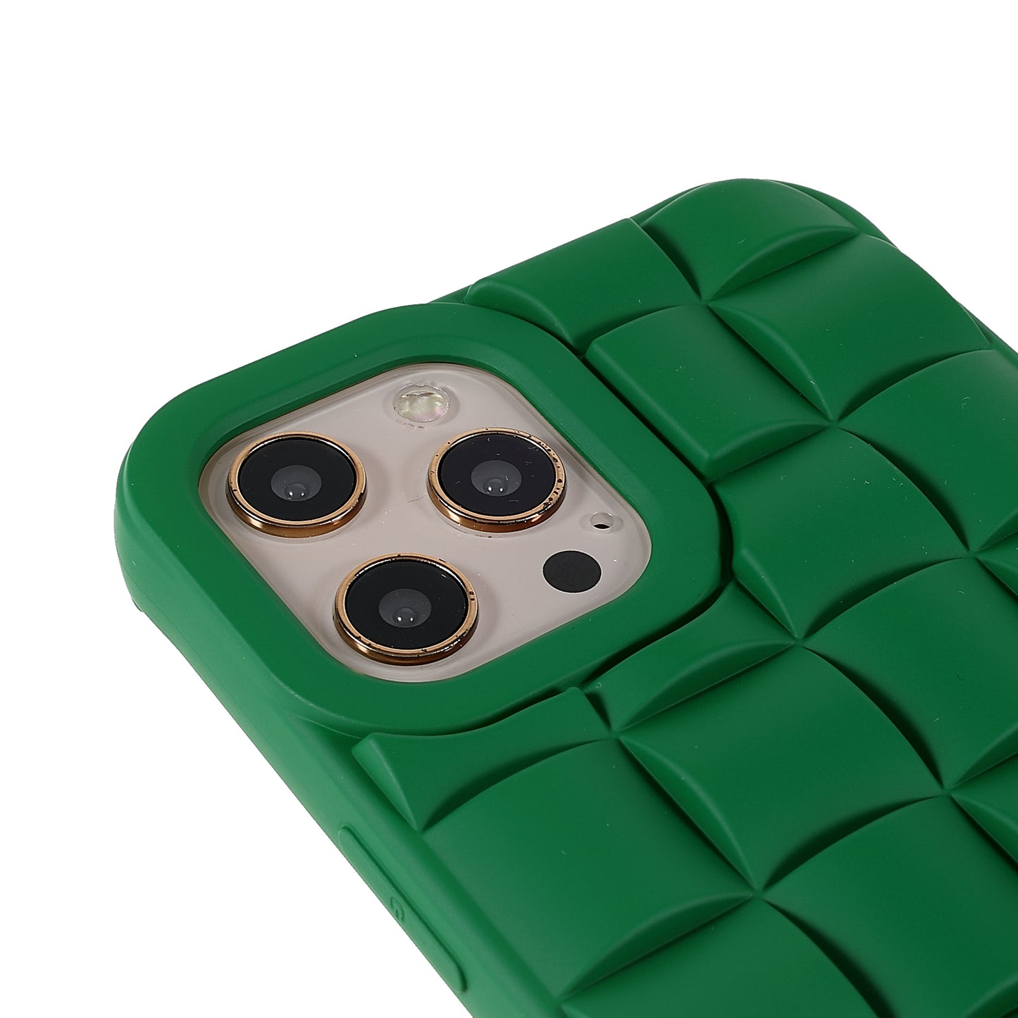 For iPhone 13 Pro 6.1 inch Mobile Phone Case Silicone Rubberized Shockproof 3D Grid Textured Phone Cover