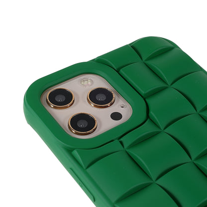 For iPhone 13 Pro 6.1 inch Mobile Phone Case Silicone Rubberized Shockproof 3D Grid Textured Phone Cover