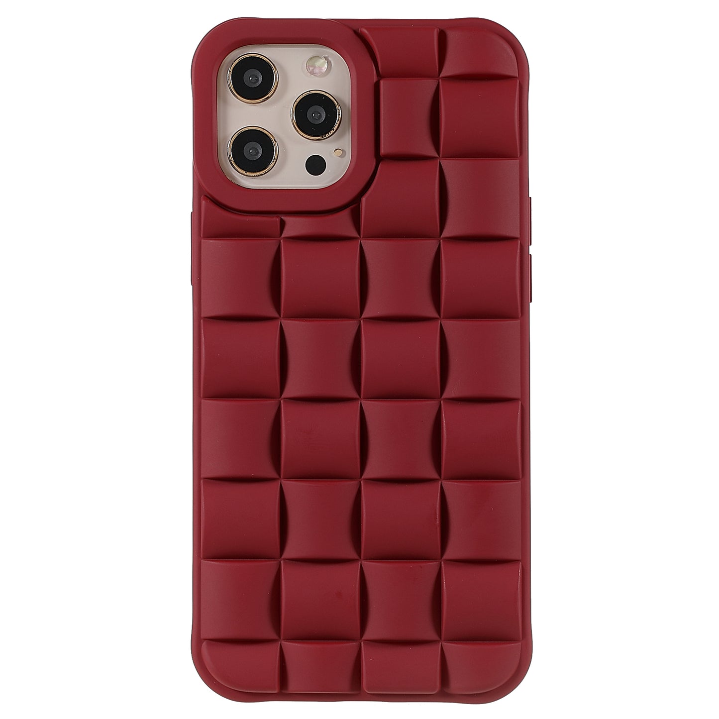 For iPhone 13 Pro 6.1 inch Mobile Phone Case Silicone Rubberized Shockproof 3D Grid Textured Phone Cover