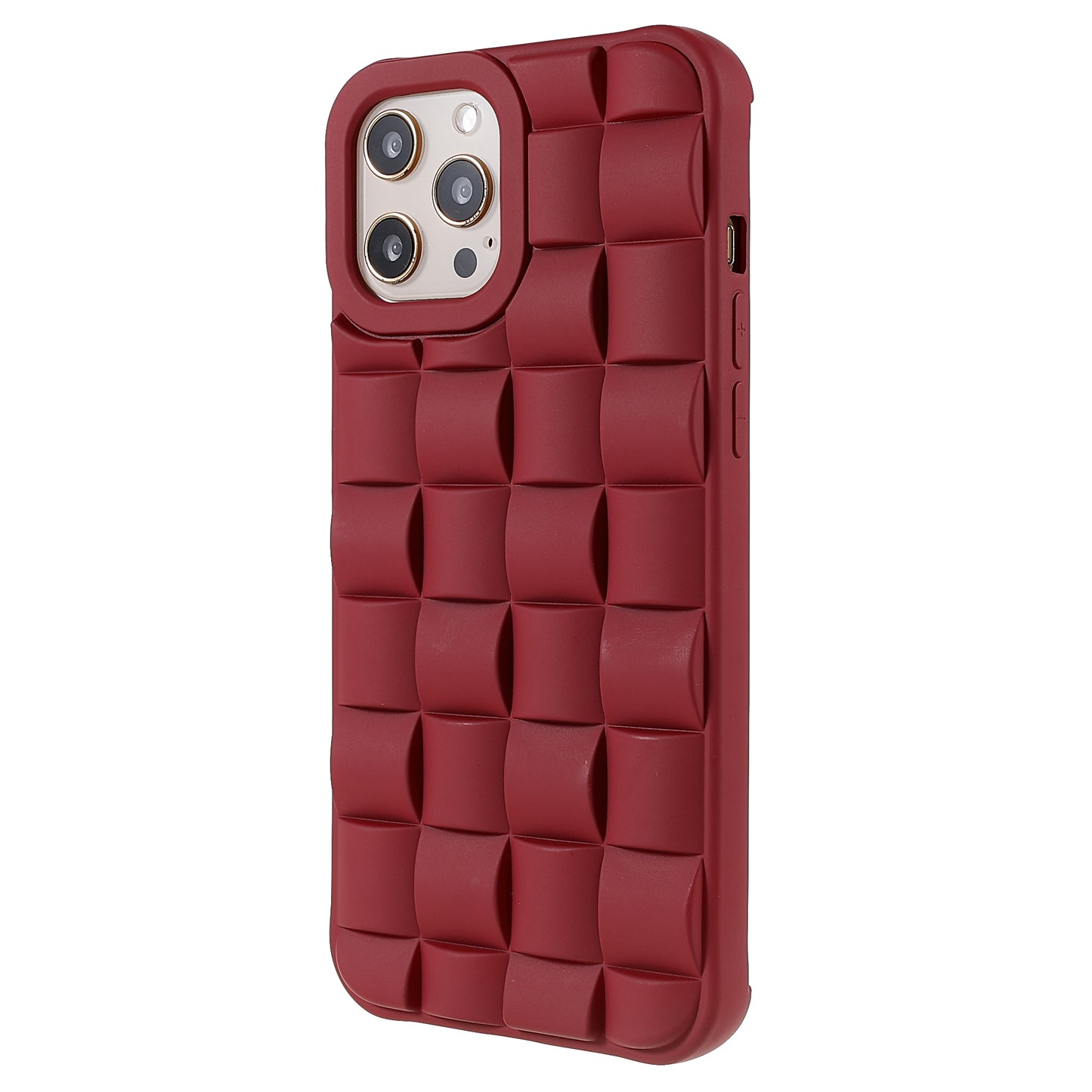 For iPhone 13 Pro 6.1 inch Mobile Phone Case Silicone Rubberized Shockproof 3D Grid Textured Phone Cover