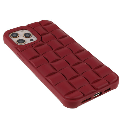 For iPhone 13 Pro 6.1 inch Mobile Phone Case Silicone Rubberized Shockproof 3D Grid Textured Phone Cover
