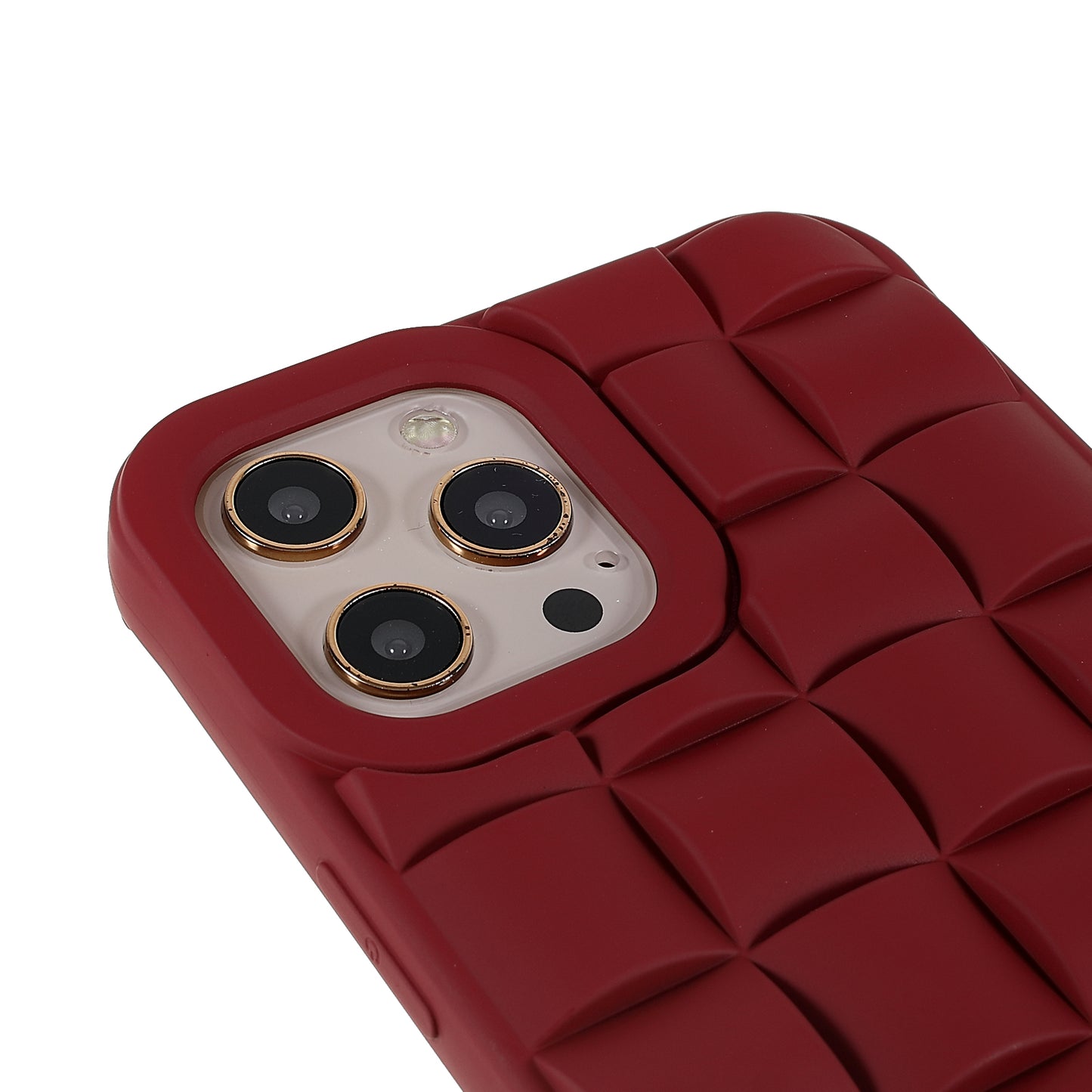For iPhone 13 Pro 6.1 inch Mobile Phone Case Silicone Rubberized Shockproof 3D Grid Textured Phone Cover