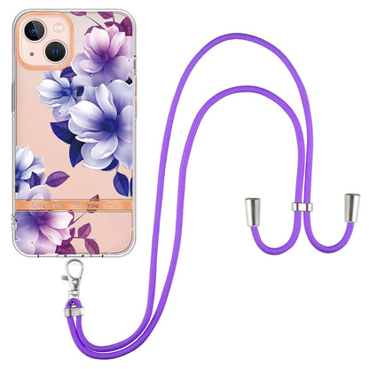 YB IMD Series TPU Phone Case for iPhone 13 mini 5.4 inch, IMD IML Phone Protective Cover with Adjustable Lanyard