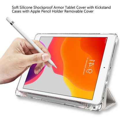 For iPad 10.2 (2021)/(2020)/(2019) Trifold Stand TPU+PU Leather Glittery Sequins Pattern Stylish Tablet Case Cover