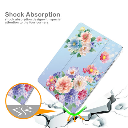 For iPad 10.2 (2021)/(2020)/(2019) Trifold Stand TPU+PU Leather Glittery Sequins Pattern Stylish Tablet Case Cover