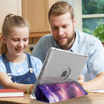 For iPad 10.2 (2021)/(2020)/(2019) Trifold Stand TPU+PU Leather Glittery Sequins Pattern Stylish Tablet Case Cover