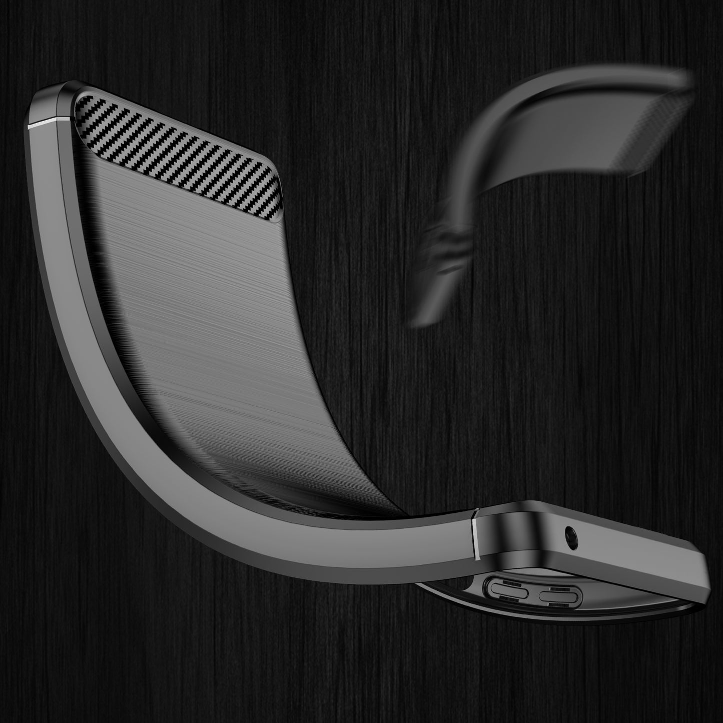 For iPhone SE 2022/SE 2020 Carbon Fiber Texture Brushed Surface 1.8mm TPU Phone Case Shell