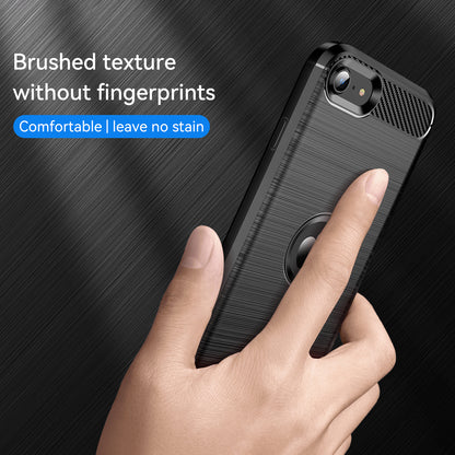 For iPhone SE 2022/SE 2020 Carbon Fiber Texture Brushed Surface 1.8mm TPU Phone Case Shell