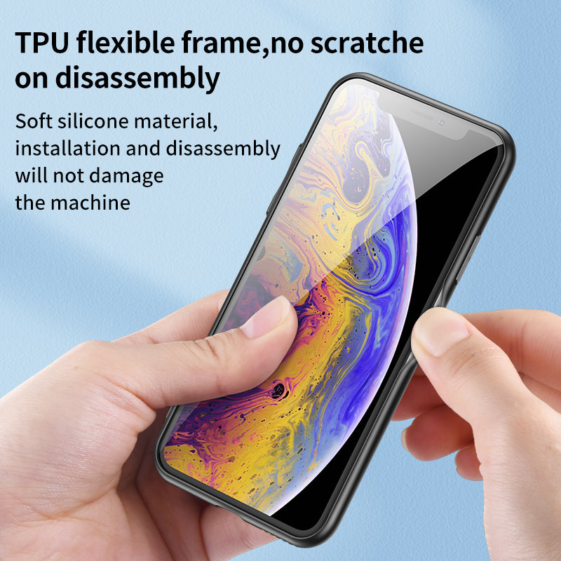 Magic Mirror Series for iPhone 13 Pro 6.1 inch Flower Pattern Phone Case Tempered Glass + PC + TPU Cover with Mirror and Ring Kickstand