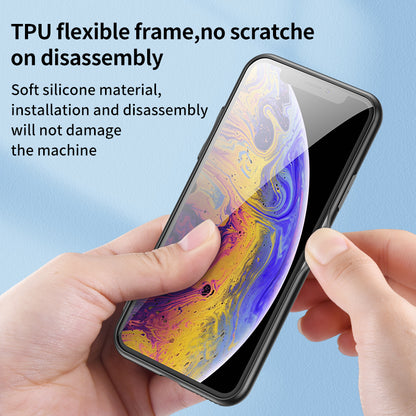 Magic Mirror Series for iPhone 13 Pro 6.1 inch Flower Pattern Phone Case Tempered Glass + PC + TPU Cover with Mirror and Ring Kickstand